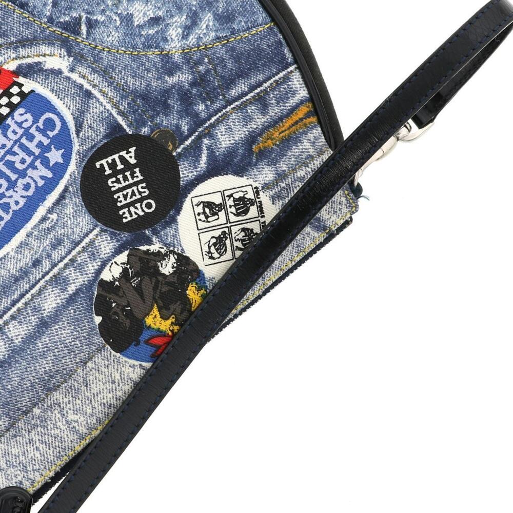Christian Dior Denim Saddle Clutch Bag Shoulder Clutch Blue - Picture 3 of 5